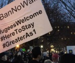 Protestan frente a la Casa Blanca por el veto de Trump