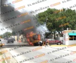 Consume incendio 3 autos en Matamoros