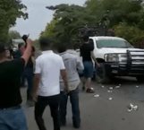 Agresión a huevazos a la Guardia Nacional en Michoacán