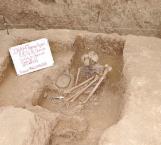 Descubren un entierro humano prehispánico