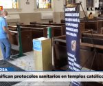 Intensifican protocolos sanitarios en templos católicos