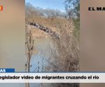 Sube legislador video de migrantes cruzando el río