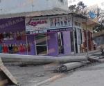 Derriban doble poste en avenida República Mexicana