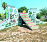 Vandalizan área recreativa infantil